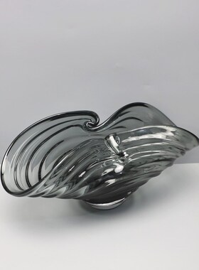 欧式轻奢创意烟灰琉璃果盘桌面收纳摆件样板间售楼部客厅软装饰品