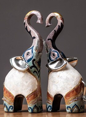 轻奢高档大象摆件电视酒柜客厅家居装饰品办公室乔迁新居开业礼品