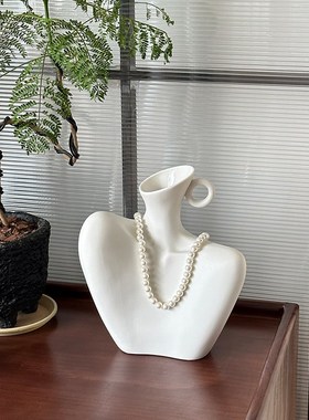 艺术创意装饰f摆件锁骨花瓶小众轻奢高端新中式搭配乔迁礼物新房