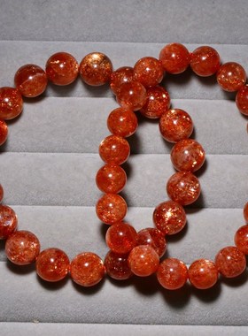 天然金太阳手链爆闪金草莓单圈手串日光石礼物饰品一物一图男女