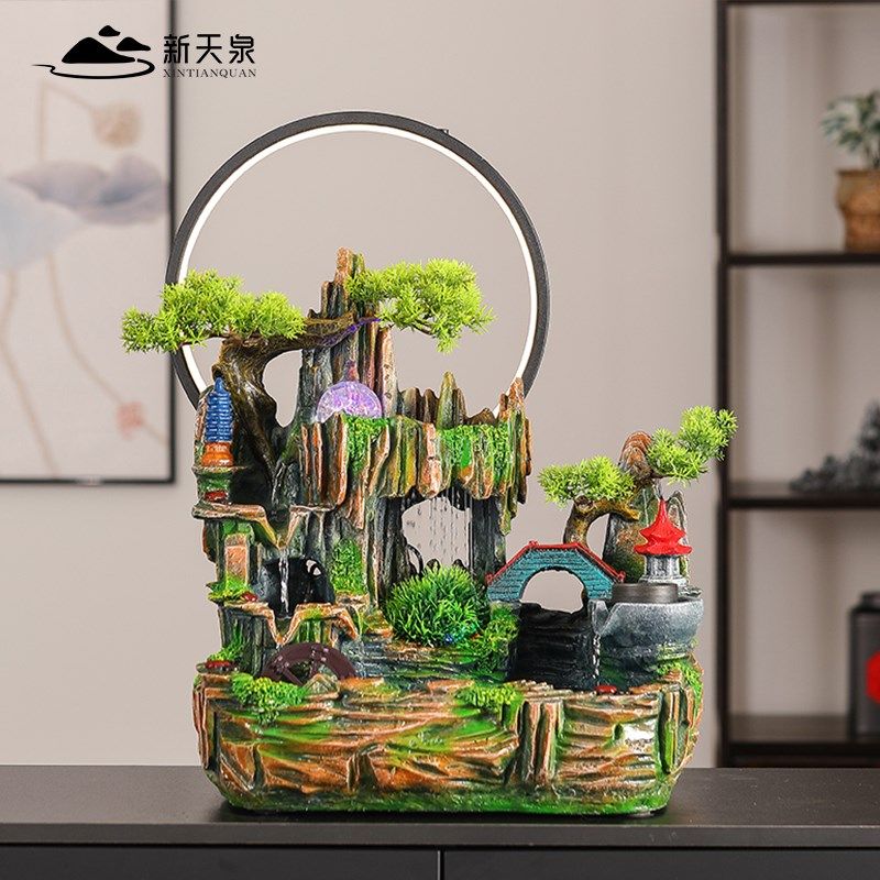 招财假山流水摆件公司前台高档装饰品客厅循环加湿器店铺开业祝福,淘宝优惠券,粉丝福利购,淘宝优惠卷