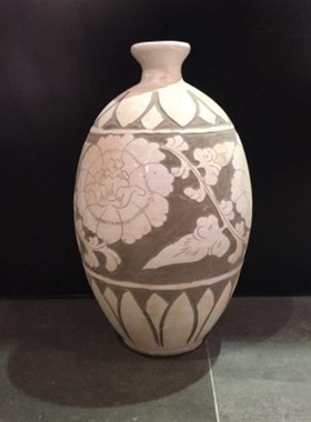 十境OTlife 白瓷刻花花器新中式家居客厅酒店样板间软装装饰摆件