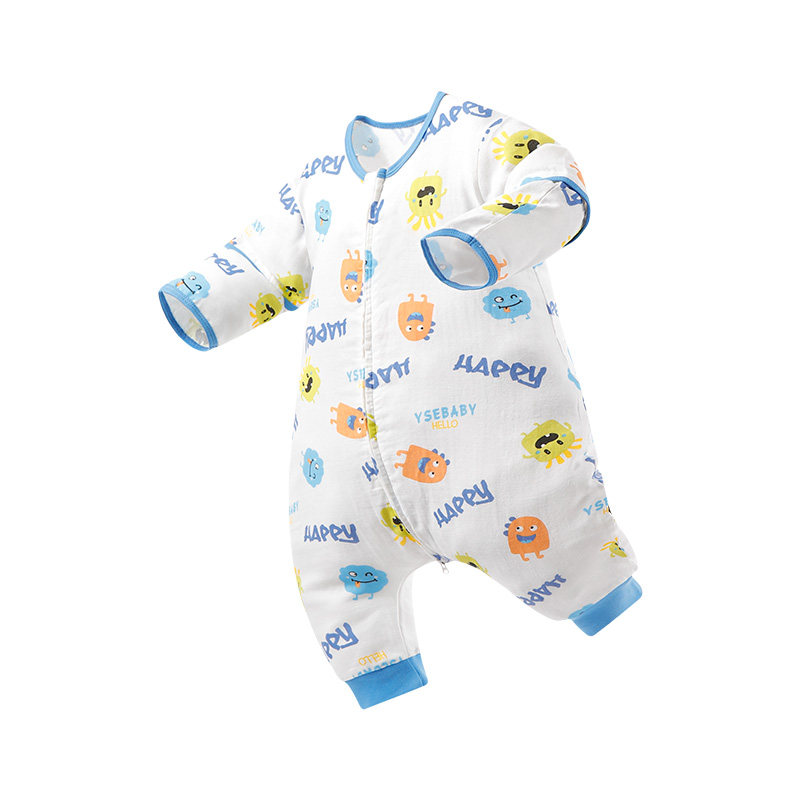 婴儿纱布睡袋春秋夏薄款纯棉宝宝分腿睡袋儿童防踢被睡衣四季通用,淘宝优惠券,粉丝福利购,淘宝优惠卷