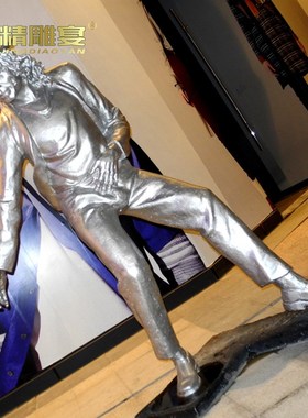 名人铸铜雕像商业街玻璃钢仿铜人物雕塑制作城市景观李小龙铜雕