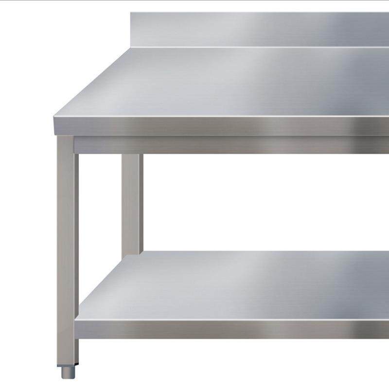 不锈钢工作台可移动厨房操作台工作桌带背板打荷台打包装台面两层,淘宝优惠券,粉丝福利购,淘宝优惠卷