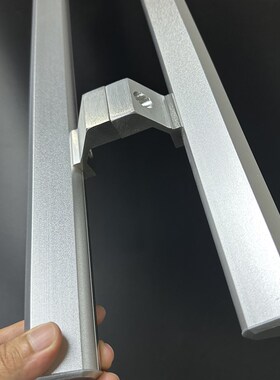 无指纹有框玻璃门拉手实心斜脚对穿安装精致拉丝时尚简约大门把手