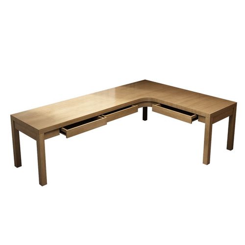 实木转角书桌双人电脑桌家用书房拐角长条L字型办公工作台抽屉桌 - 图2