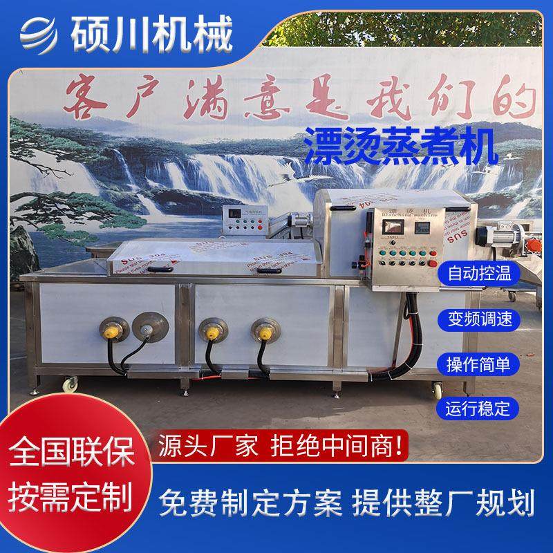海鲜菌菇蒸煮机青菜叶菜连续式漂烫杀青流水线黄花菜清洗漂烫设备,淘宝优惠券,粉丝福利购,淘宝优惠卷
