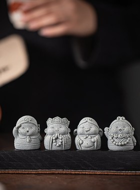 创意西游记师徒四人茶宠小摆件中国风唐僧悟空鱼缸盆栽桌面装饰品