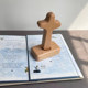 Yuanmu Craftsman Wooden Cross Desk Ornaments Home Decoration 14cm Handheld Solid Wood Cross Boxed