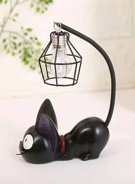 魔女宅急便吉吉猫铁艺小夜灯桌面摆件可爱创意居家装饰礼品工艺品