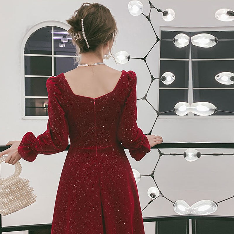 敬酒服新娘新款高级感订婚连衣裙回门宴会红色晚礼服气质平时可穿 - 图2