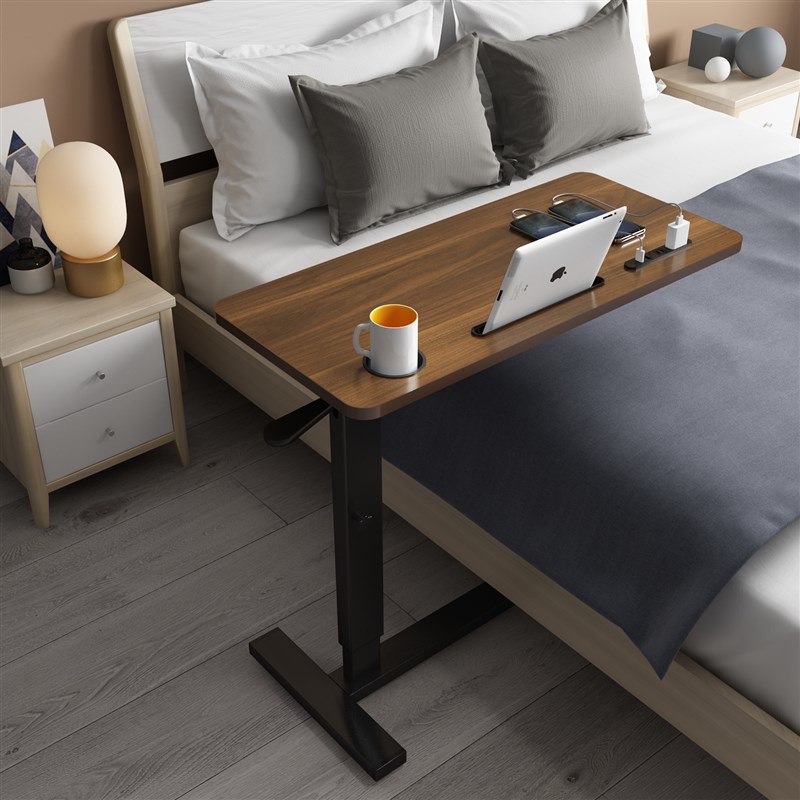 床边桌可移动实木小桌子卧室学习书桌可折叠升降懒人笔记本电脑桌 - 图1