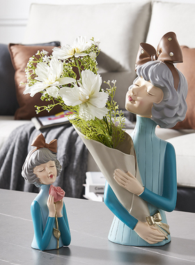 北欧创意客厅电视柜酒柜摆件轻奢风少女心装饰品插花摆件乔迁礼品