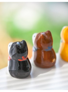 日式卡通柴犬陶瓷小狗动物家居摆件招财狗三只套装萌宠装饰工艺品