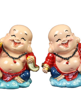 招财笑佛像大肚弥勒佛家用客厅五福临门摆件汽车车内保平安装饰品