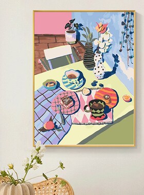 马蒂斯抽象派数字油画填充手工绘丙烯填色油彩画装饰画
