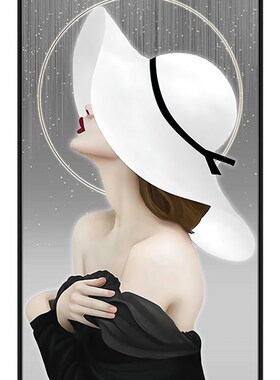 玄关过道装饰壁画走廊入户现代画竖自粘画现代美女背景