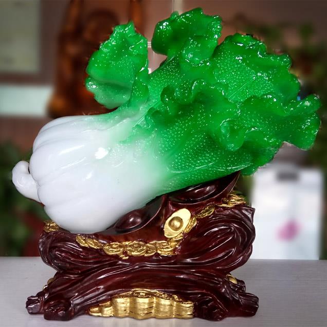 大号玉白菜摆件招财进宝电视酒柜玄关客厅家居装饰品新店开业礼品 - 图0