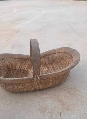 民俗老物件农村农具水车木犁播种斗竹簸箩木水桶斗笠怀旧