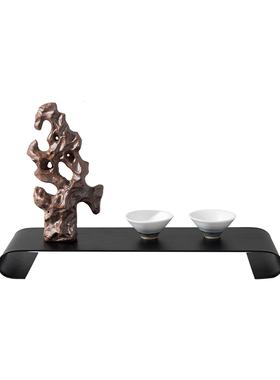 新太湖石盘装样板间茶几桌书房茶室抽象软装饰品