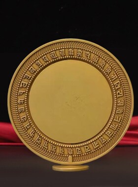 准提镜黄铜佛母宝镜镜客厅精工凸面镜仿古铜镜佛