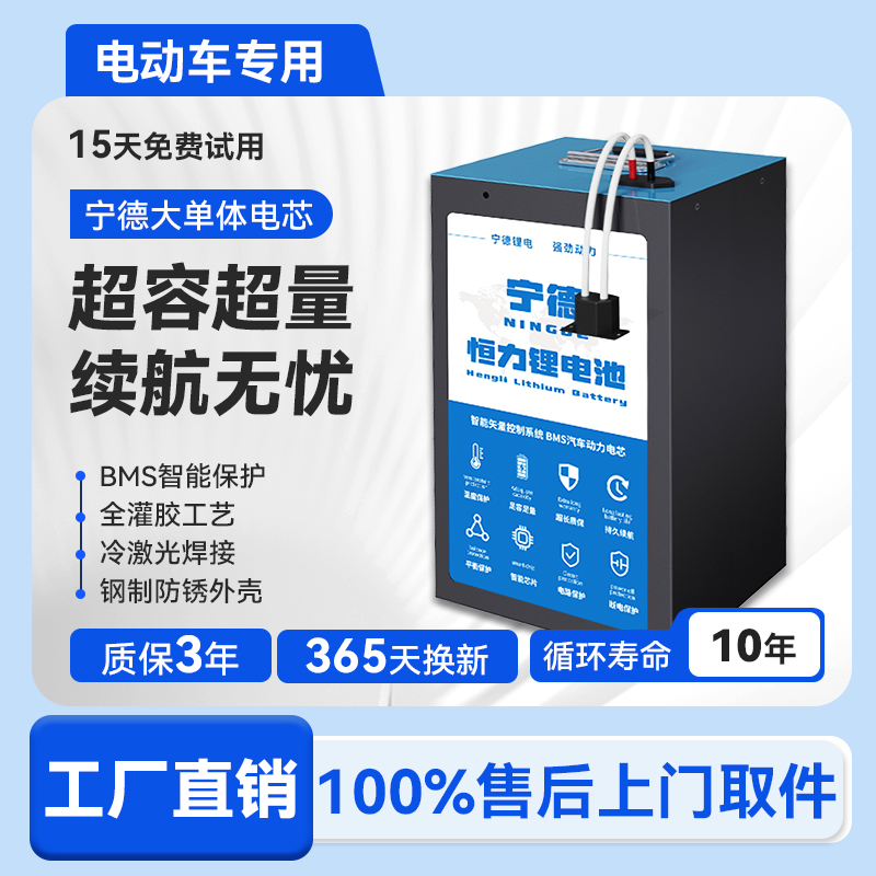 宁德时代大单体48v磷酸铁60v动力锂电池72伏外卖长跑电动车电瓶新 - 图3