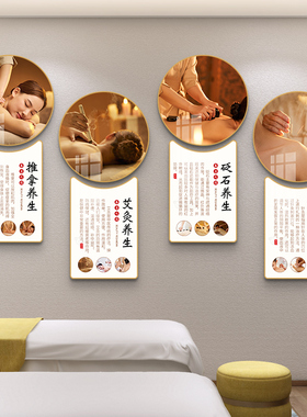 院挂画中医养生馆头疗养发按摩壁画头疗店图片宣传装饰画