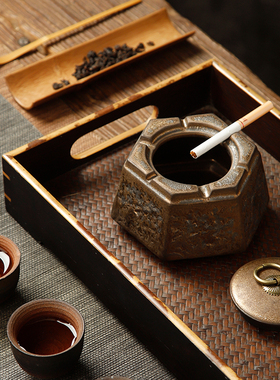 烟灰缸复古茶几客厅茶桌雪茄大小烟缸办公室