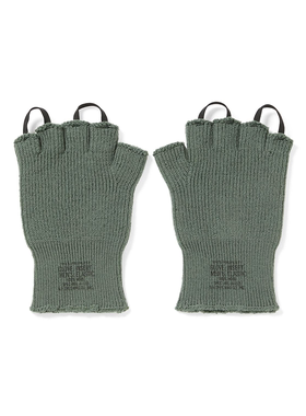 N.HOOLYWOOD FINGERLESS GLOVES日产羊毛露指字母保暖手套25AW