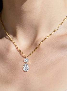 力量钻石自由力量18K金钻石项链培育钻石项链新年礼物生日礼物