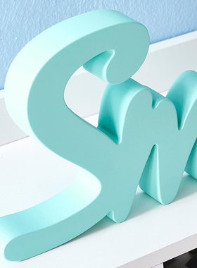 客厅家居饰品字母家庭装饰创意英文木质玄关酒柜装饰品