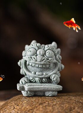 创意风狮爷琴棋书画茶宠爱居鱼缸茶玩饰品造景