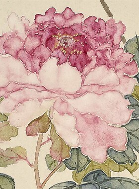 代 居廉 朝图国画卉图立轴微喷打印复制画稿玄关挂画装饰画