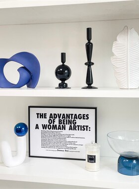 现代样板间书柜软装饰品蜡烛挂画烛台创意陶瓷家居