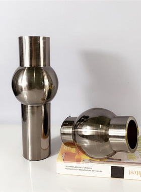 现代新黑色金属器酒店会所软装饰品样板间客厅玄关瓶