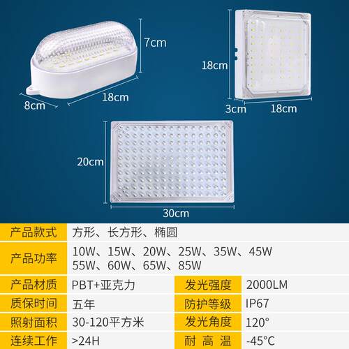 冷库灯led专用冻库灯防水防潮防爆低温冰库浴室卫生间三防照明灯 - 图3