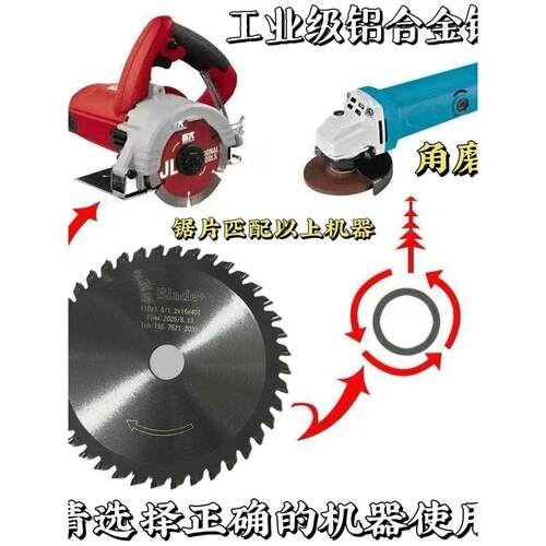 进口铝木同用锯片100/110角磨机专用切割铝门窗铝型材木板木材等 - 图2