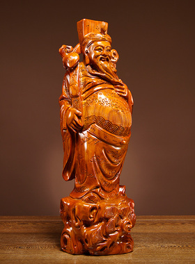 梨木雕福禄寿喜财实木家居客厅玄关装饰贺寿礼品红木工艺品