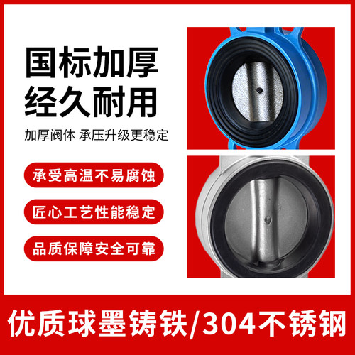 气动对夹式蝶阀D671X-16四氟胶套球磨铸铁不锈钢板DN80 100 150 - 图0