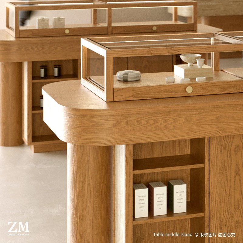 玻璃精品展示柜中岛台文创陶瓷玉器首饰银饰陈列柜货架眼镜店定制 - 图2