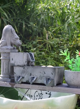 养鱼增氧陶瓷鱼缸循环流水造景招财庭院室外鱼池流水石