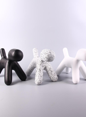 现代白色几何树脂抽象绳结样板间售楼处书房客厅软装饰品