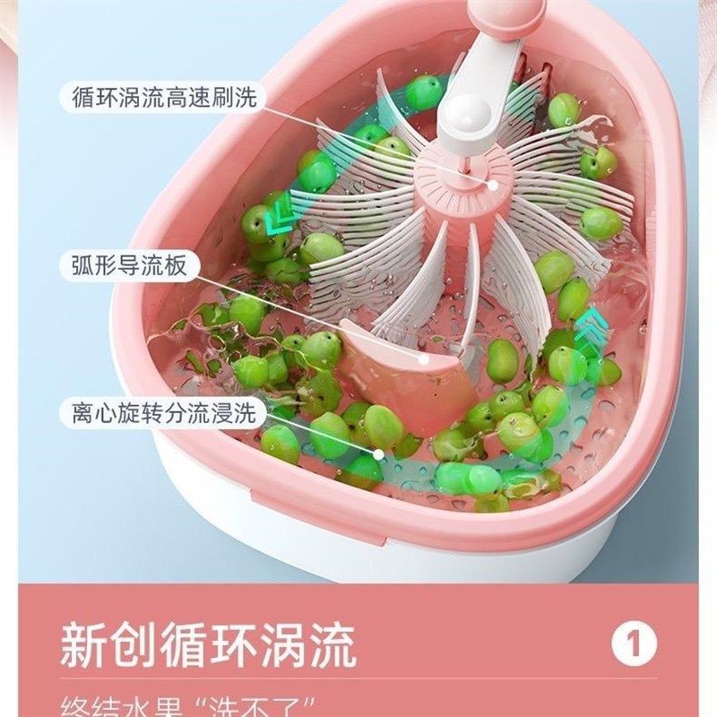 免手洗水果沥水篮家用旋转果蔬洗机创意洗菜盆内循环过去污渍,淘宝优惠券,粉丝福利购,淘宝优惠卷