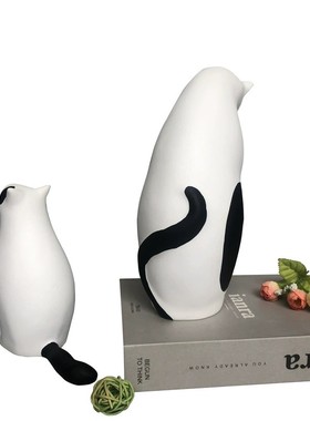 树脂工艺品黑白猫爱猫咪创意礼品儿童房家居饰品客厅软装桌面简