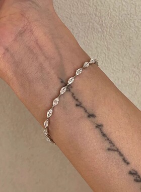 ins冷淡风极细满钻银色手链女轻奢气质精致高级感叠戴手饰配饰品