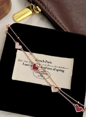 双层贝母爱心手链女款2025新款轻奢小众精致高级感ins风七夕礼物