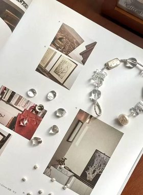 韩式清冷风高级感透明珠串纽扣手链女小众设计感水晶叠戴手链手串