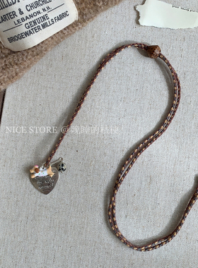 「奔跑小狗」复古编织爱心字母小狗项链长裤毛衣T恤链高级感项链