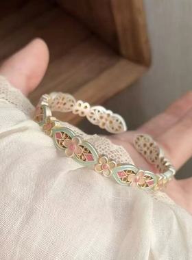 新中式复古精致手工珐琅彩手镯女2025新款气质时尚精致百搭送礼物